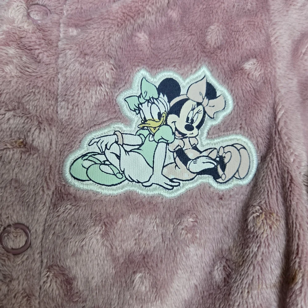 Disney Baby Girls Minnie Mouse Light Pink Footed Snap Closure One Piece 3/6M NEW